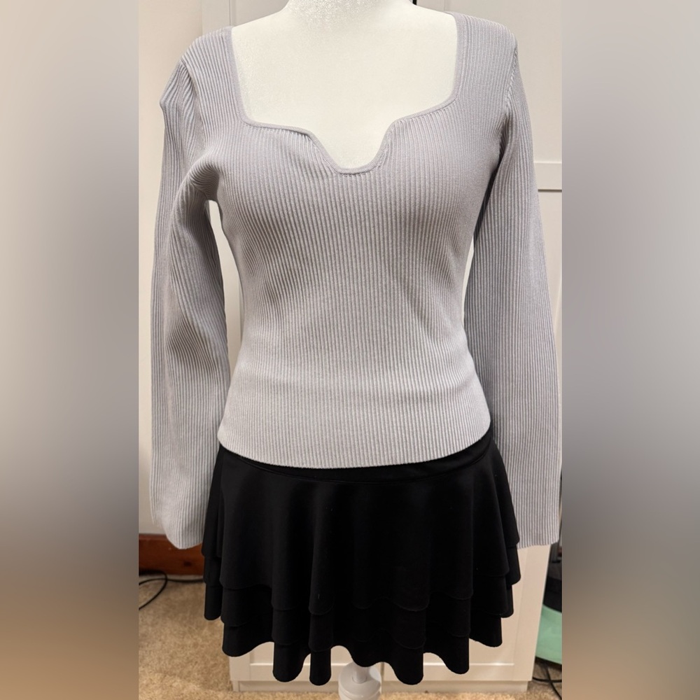 NSR Long Sleeve Ribbed Knit Shirt